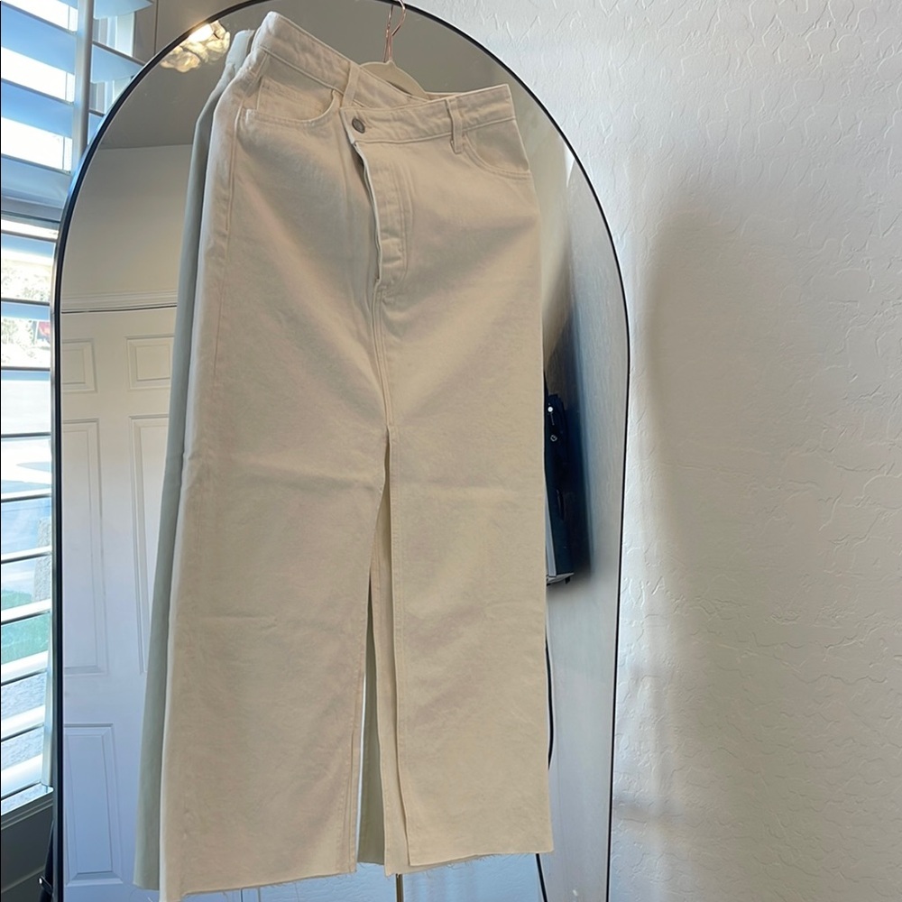 Mango Cream Maxi Skirt Elegant Style